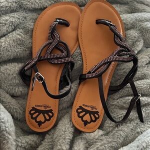 Black and Brown Women's Sandals